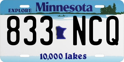 MN license plate 833NCQ