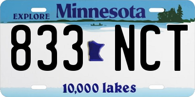MN license plate 833NCT