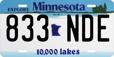 MN license plate 833NDE