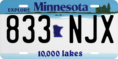 MN license plate 833NJX