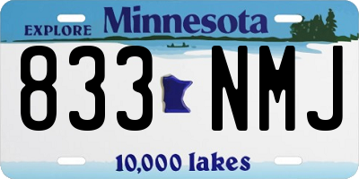 MN license plate 833NMJ
