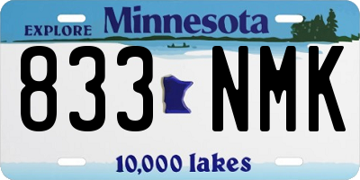 MN license plate 833NMK