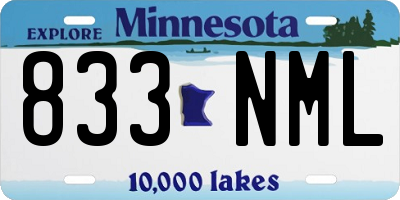 MN license plate 833NML