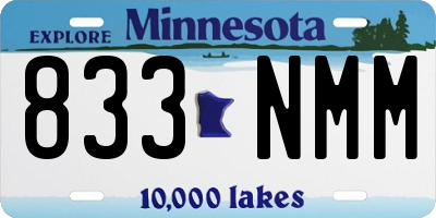 MN license plate 833NMM