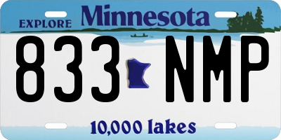 MN license plate 833NMP