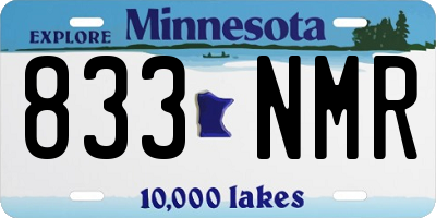 MN license plate 833NMR