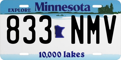 MN license plate 833NMV