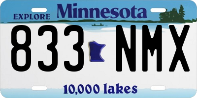 MN license plate 833NMX