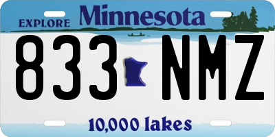 MN license plate 833NMZ