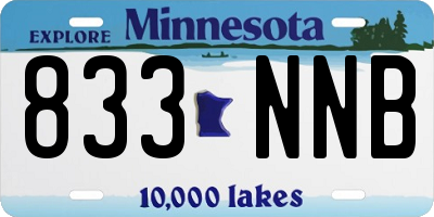 MN license plate 833NNB