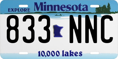 MN license plate 833NNC