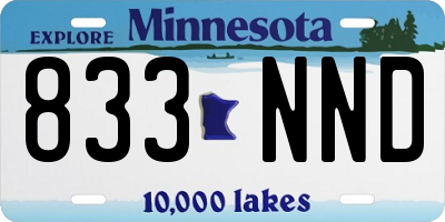 MN license plate 833NND