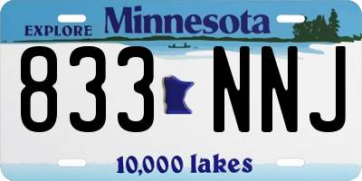 MN license plate 833NNJ