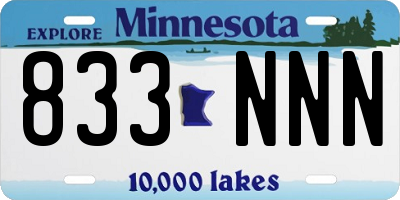 MN license plate 833NNN
