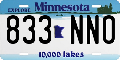 MN license plate 833NNO