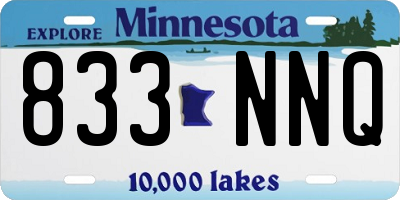 MN license plate 833NNQ