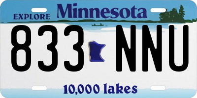 MN license plate 833NNU
