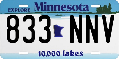 MN license plate 833NNV