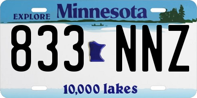 MN license plate 833NNZ