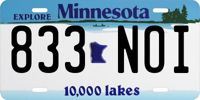 MN license plate 833NOI