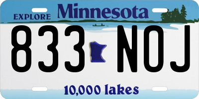 MN license plate 833NOJ
