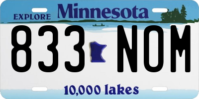 MN license plate 833NOM