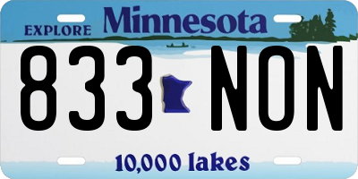 MN license plate 833NON