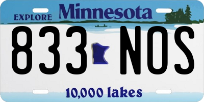 MN license plate 833NOS