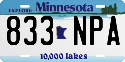 MN license plate 833NPA