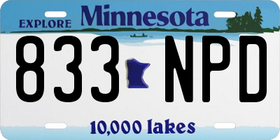 MN license plate 833NPD