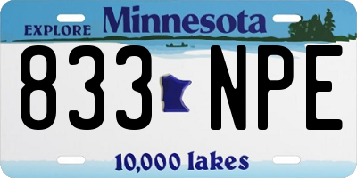 MN license plate 833NPE