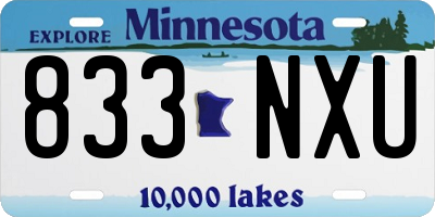 MN license plate 833NXU