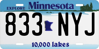 MN license plate 833NYJ