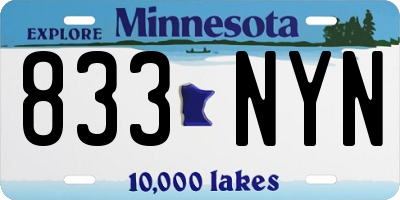 MN license plate 833NYN