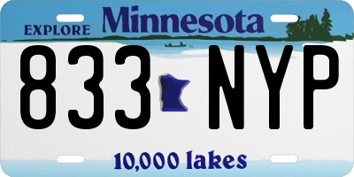 MN license plate 833NYP