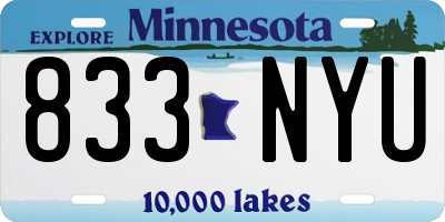 MN license plate 833NYU