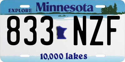 MN license plate 833NZF