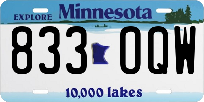 MN license plate 833OQW