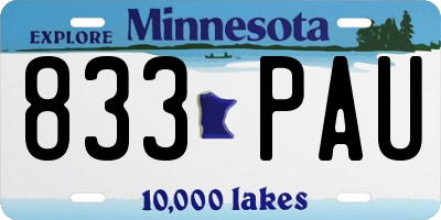 MN license plate 833PAU