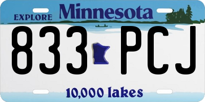 MN license plate 833PCJ