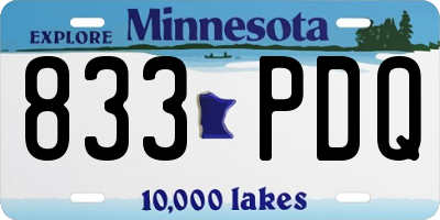MN license plate 833PDQ