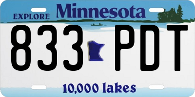 MN license plate 833PDT
