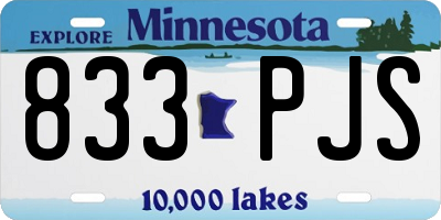 MN license plate 833PJS
