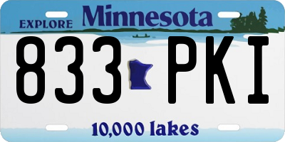 MN license plate 833PKI