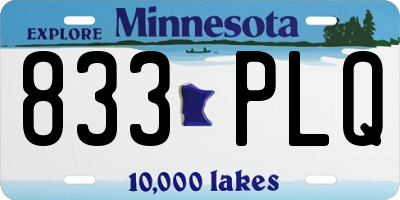 MN license plate 833PLQ
