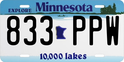 MN license plate 833PPW