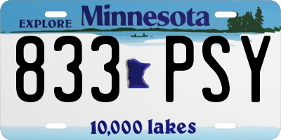 MN license plate 833PSY
