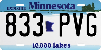 MN license plate 833PVG
