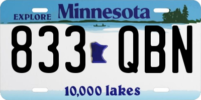 MN license plate 833QBN