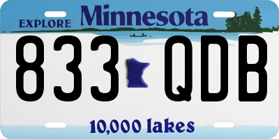 MN license plate 833QDB